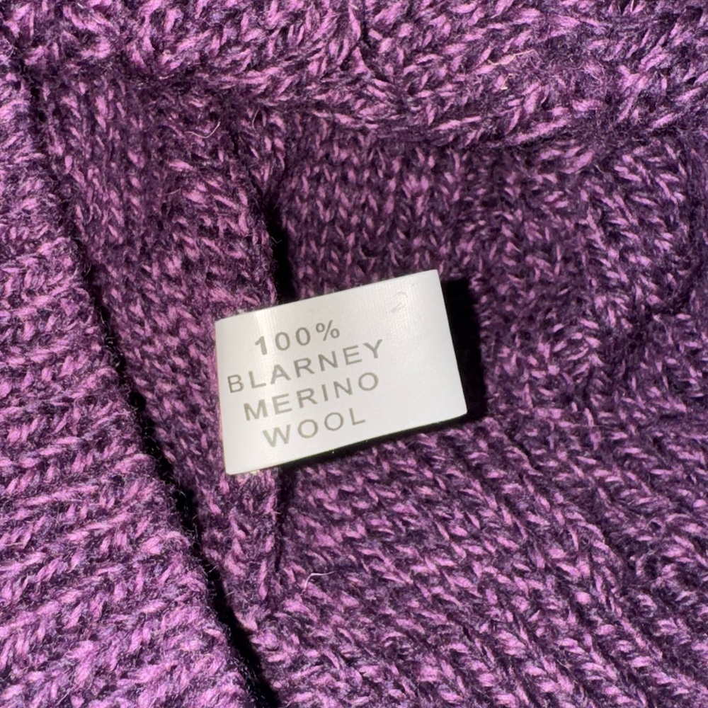 Purple Cable Knit Kids Sweater - Picture 8 of 10